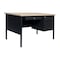 Flash Furniture 30 in D X White Oak, 47.75 in W X GC-M-BLK-173-WHTOAK-GG - alternate 6